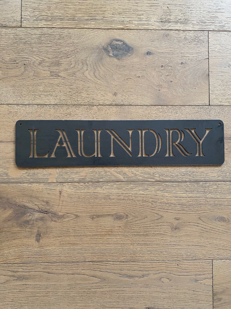 LAUNDRY Metal Decor Sign Housewarming Kitchen Capital letters Laundry Room Sign Interior Home Art Laundry Room Art Sign Ensix Metal Design image 5