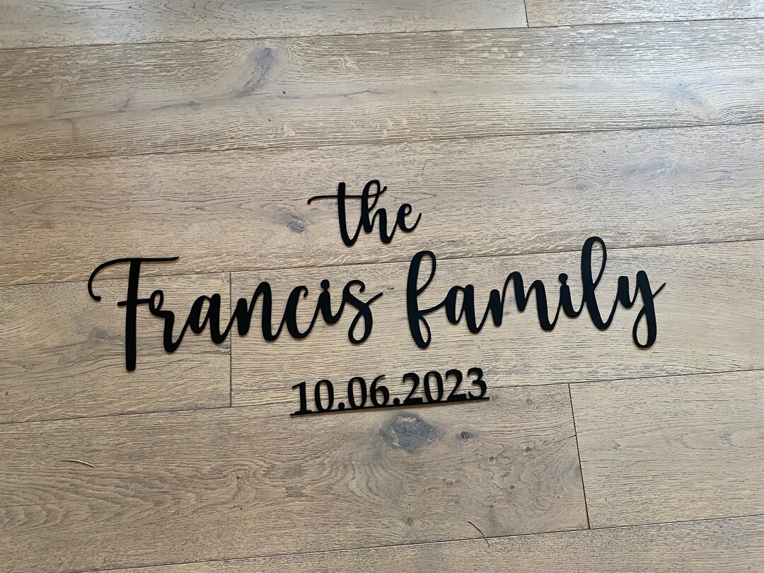 Personalized Family Name Metal Sign - Custom Established Date Wall Art ...