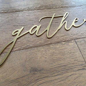 Gather Metal Word - Metal Wall Art - Gather Word sign - Gather Word Script