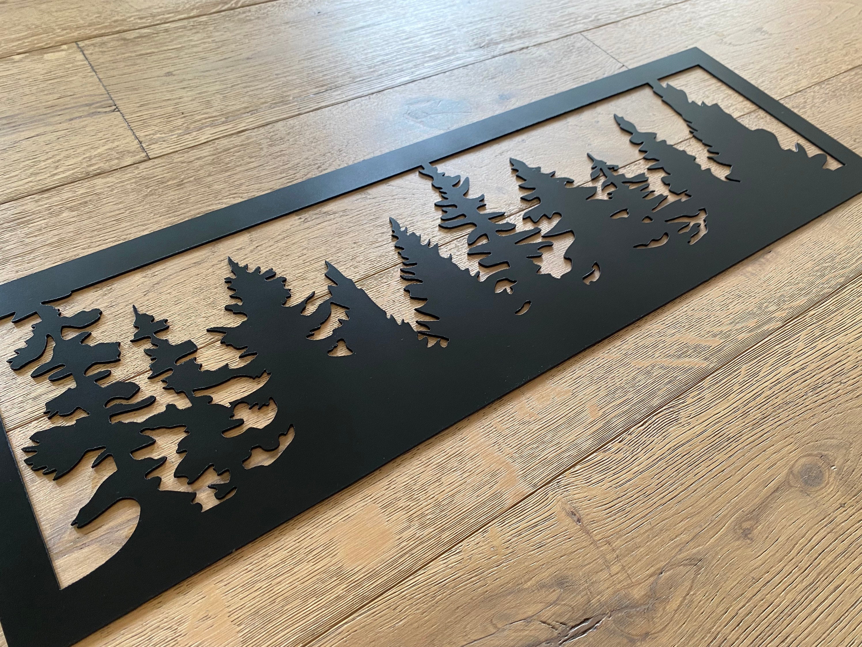 Frame Metal Tree Line Wall Art Line of Trees Forest Etsy Canada