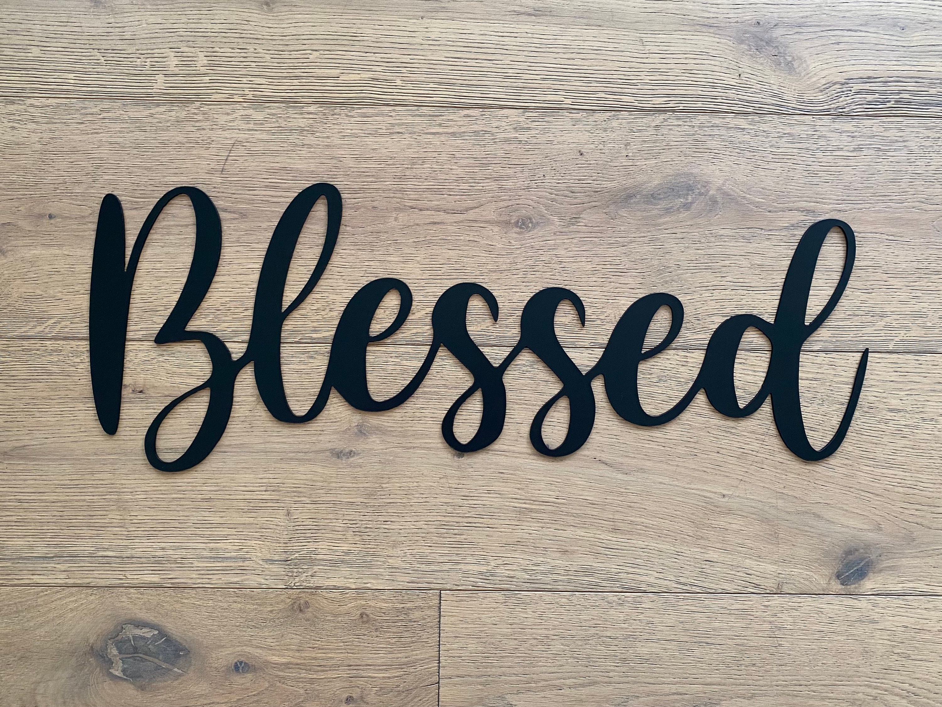 Blessed Metal Word Metal Wall Art Blessed Word Sign Etsy Canada