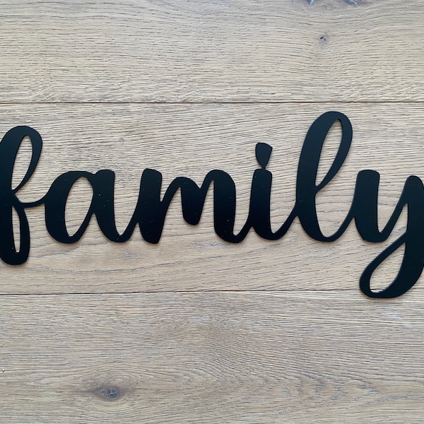 Family Rustic Steel Word Family Home Decor Family Room Decor Gallery Wall Words Gallery Wall Decor Family Gathering Picture Wall