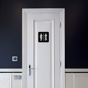 Bathroom Door Sign Funny Personalized Home Decor Unisex Metal Bathroom Decor Washroom Restroom Sign | Door Sign | Male & Female Custom Sign
