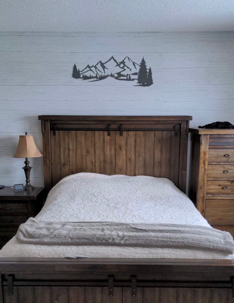 Metal Mountain Range Wall Art With Trees 48 and 60 Wide. Etsy Canada