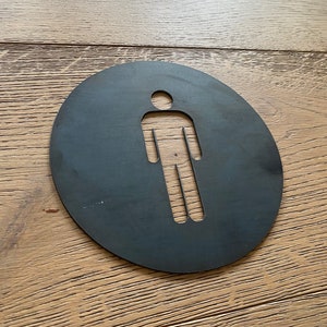 Male Metal Bathroom Washroom Restroom Sign | Door Sign | Male & Female Door Label