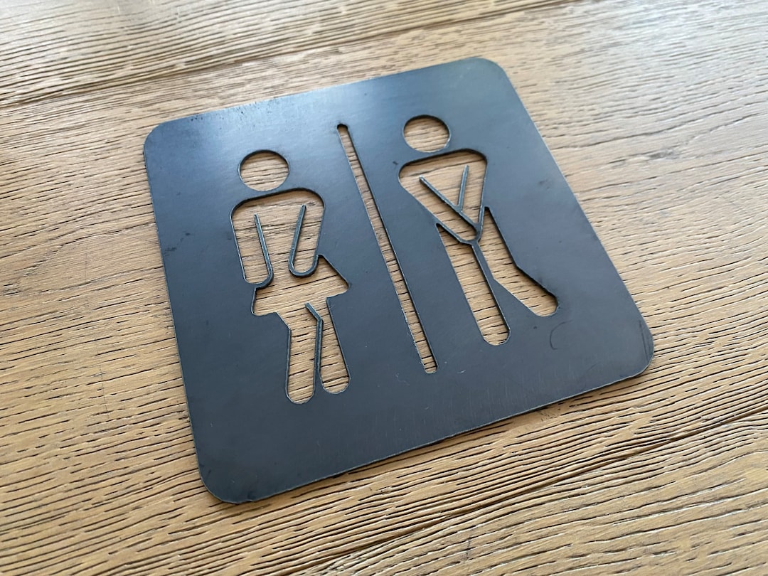 Custom Metal Bathroom Sign Personalized Decor Unisex Metal Bathroom