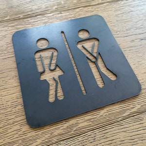Custom Metal Bathroom Sign - Personalized Decor | Unisex Metal Bathroom | Washroom Restroom Sign | Door Sign | Male & Female Door Label