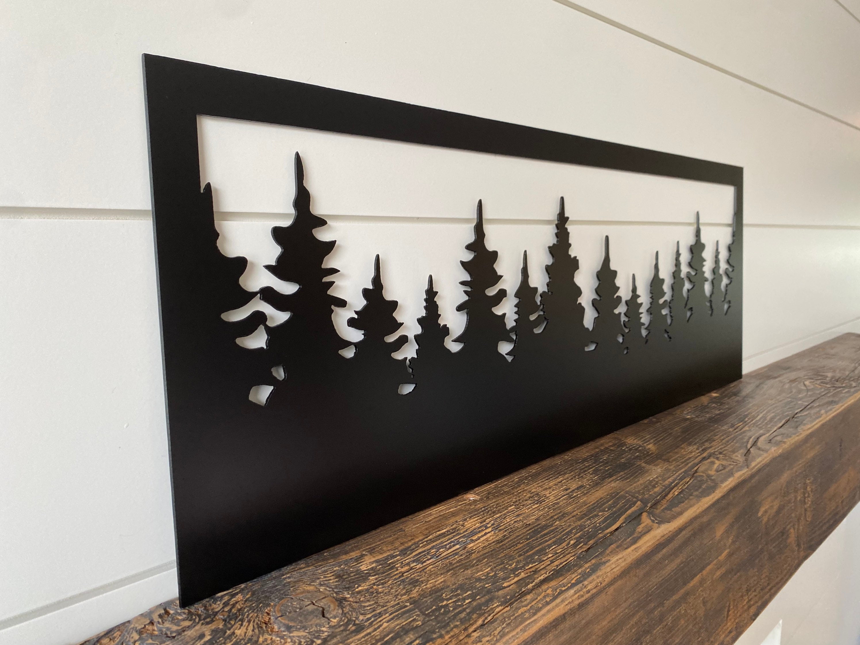 Frame Metal Tree Line Wall Art Line of Trees Forest Etsy Canada
