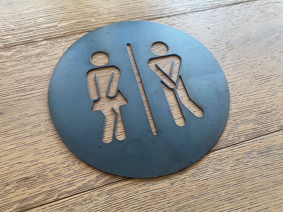 Custom Metal Bathroom Sign Personalized Decor Unisex Metal Bathroom