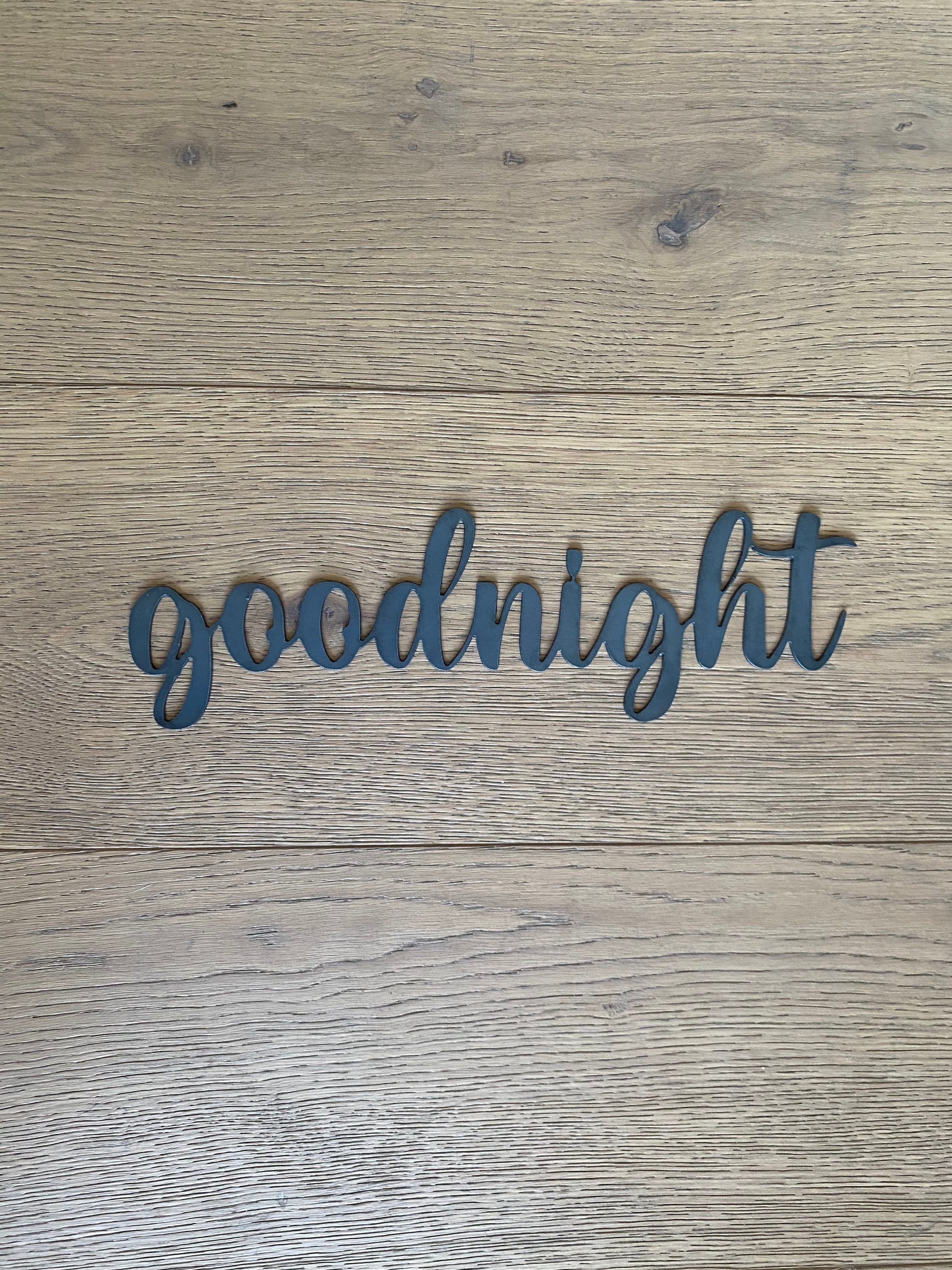 Goodnight Metal Word Metal Wall Art Goodnight Word Sign Etsy Canada
