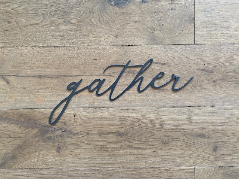 Gather Metal Word Metal Wall Art Gather Word Sign Gather Etsy