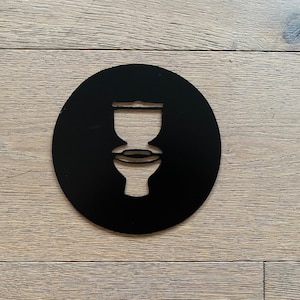 Toilet Sign Metal Home Simple Toilet Door Sign Business Toilet Label Metal Lavatory Symbol Metal Water Closet Door Art