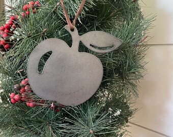 Apple Christmas Tree Ornament Handcrafted Holiday Decor, Rustic Xmas Gift, Festive Tree Hanging Unique Seasonal Charm Teacher Christmas Gift