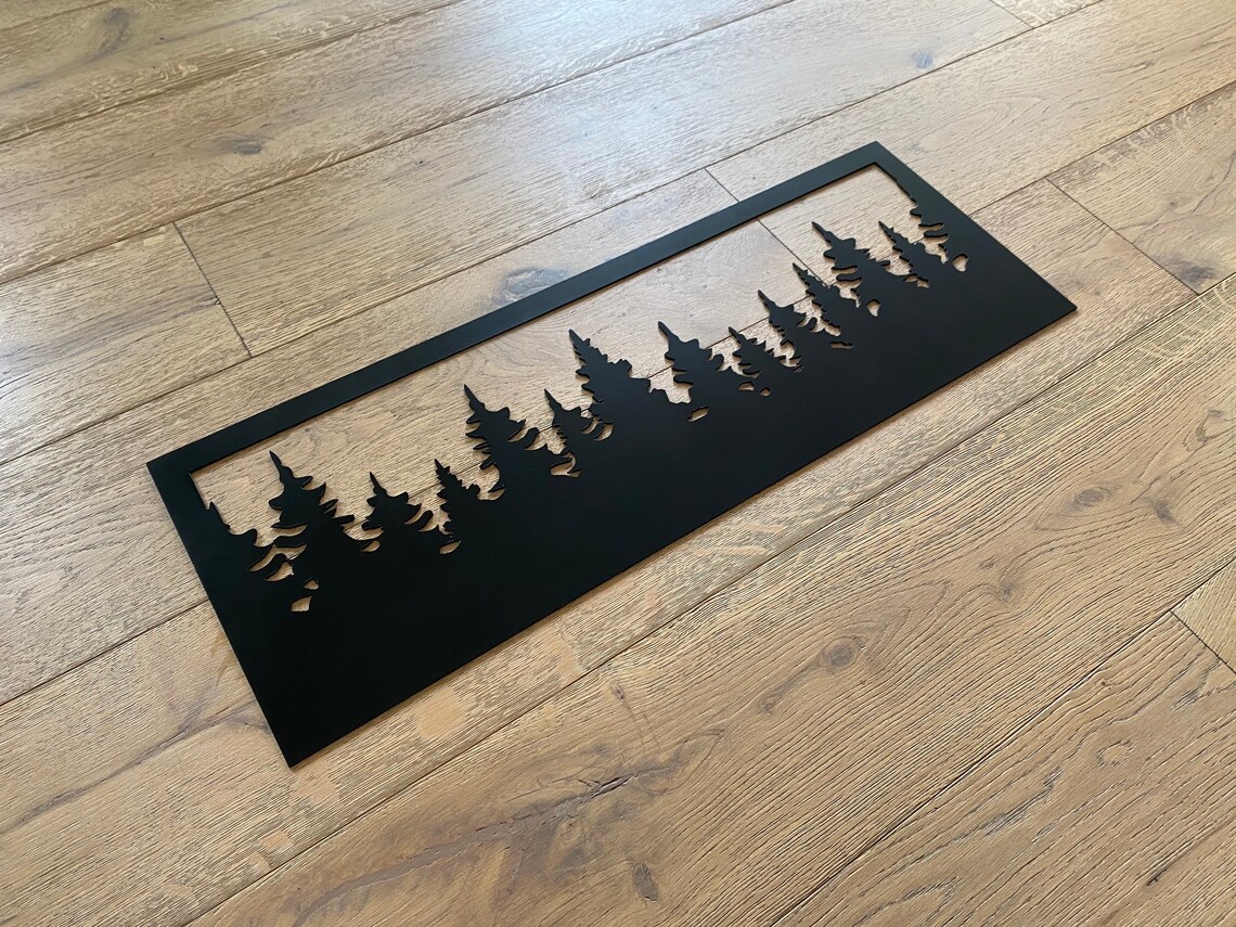 Frame Metal Tree Line Wall Art Line of Trees Forest Etsy Canada