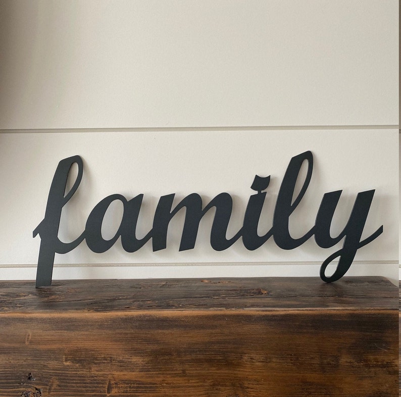 Family & Friends Metal Script Art, Steel Home Decor - Etsy