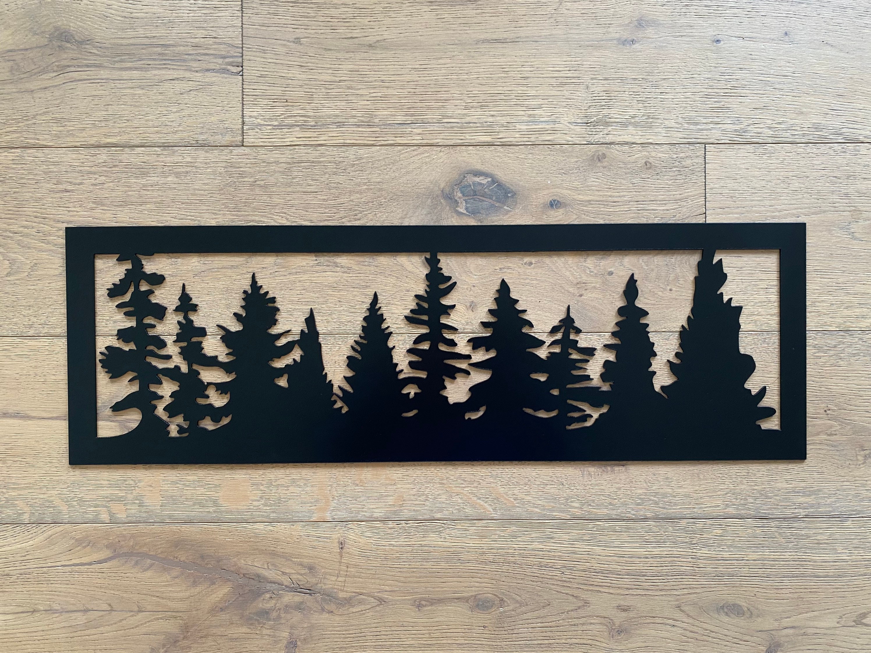 Frame Metal Tree Line Wall Art Line of Trees Forest Etsy Canada