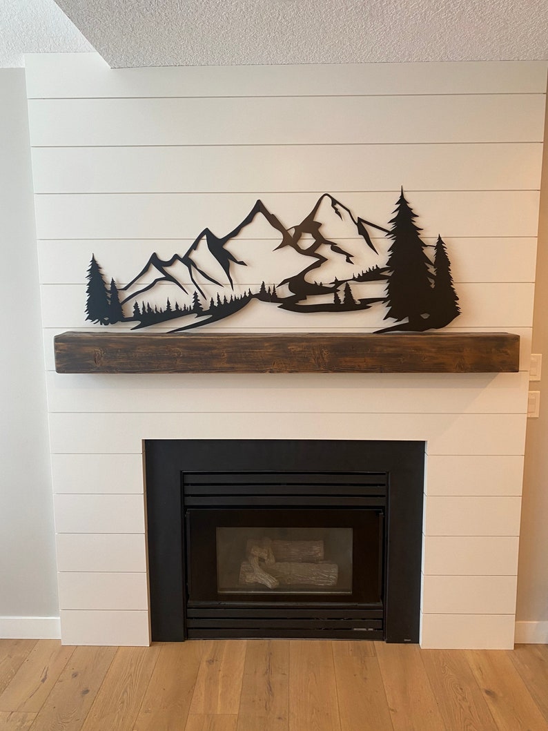 Metal Mountain Range Wall Art With Trees 48 and 60 Wide. Etsy