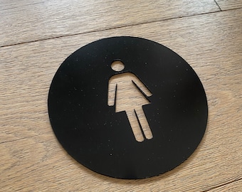 Female Metal Bathroom Washroom Restroom Sign | Door Sign | Male & Female Door Label