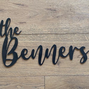Custom Metal Last Name Sign: Family Name Wall Art