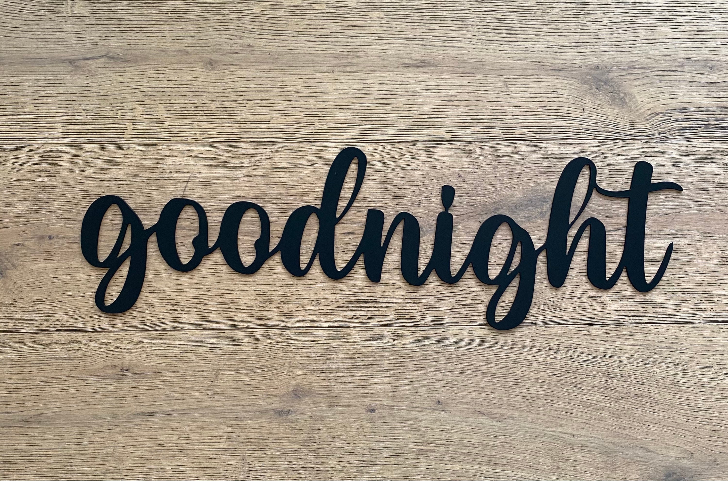 Goodnight Metal Word Metal Wall Art Goodnight Word Sign Etsy Canada