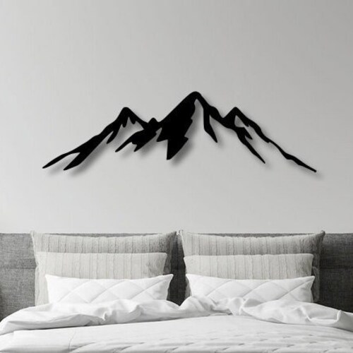 Metal Mountain Range Wall Art With Trees 48 and 60 Wide. Etsy