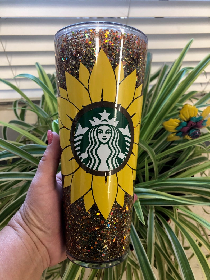 Sunflower Snowglobe Starbucks Cup Custom Tumbler | Etsy