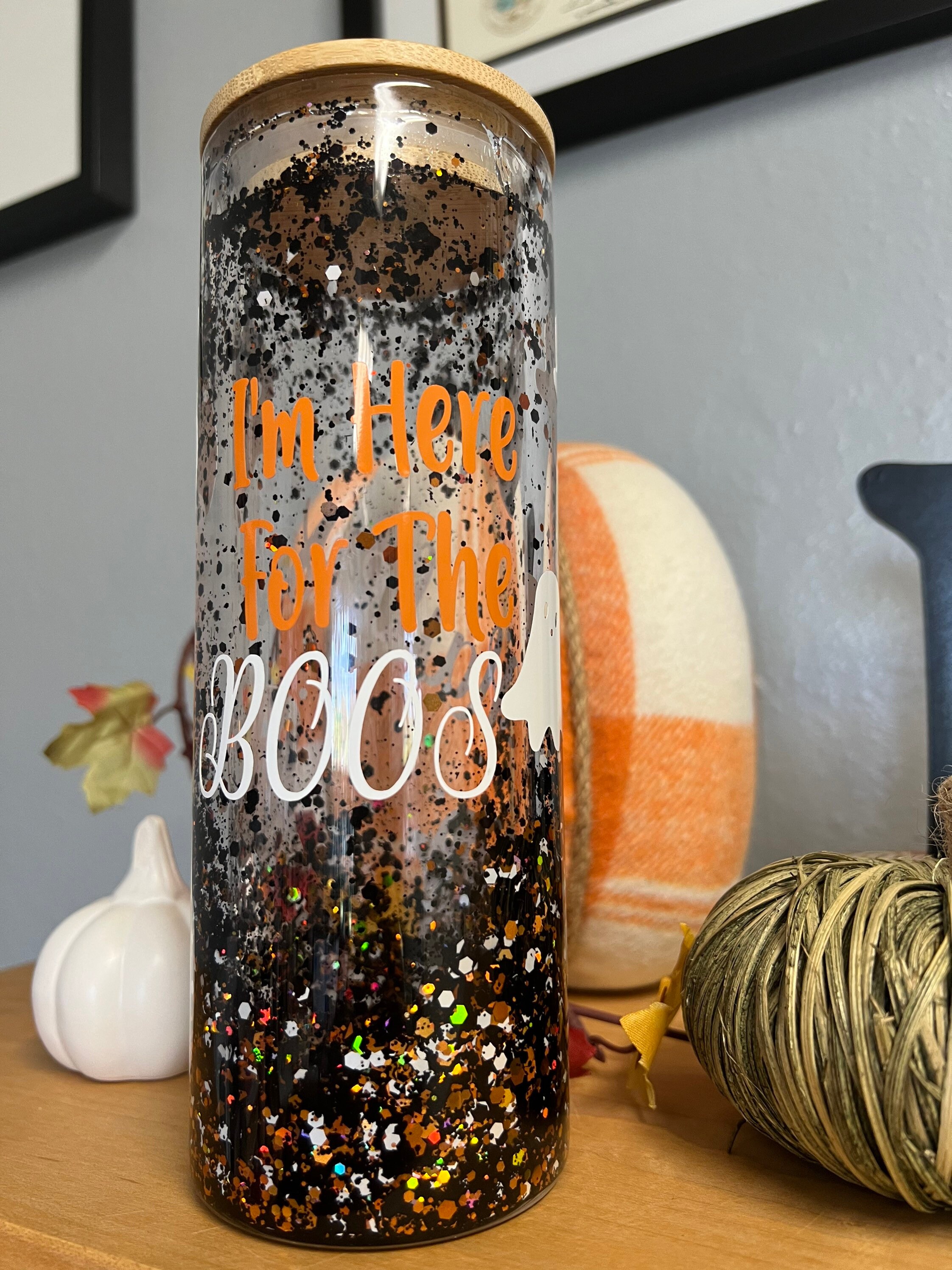 Halloween snow globe glass can cup – JimenitasParty28