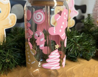 Gingerbread Themed Tumbler, Beer can glass,
