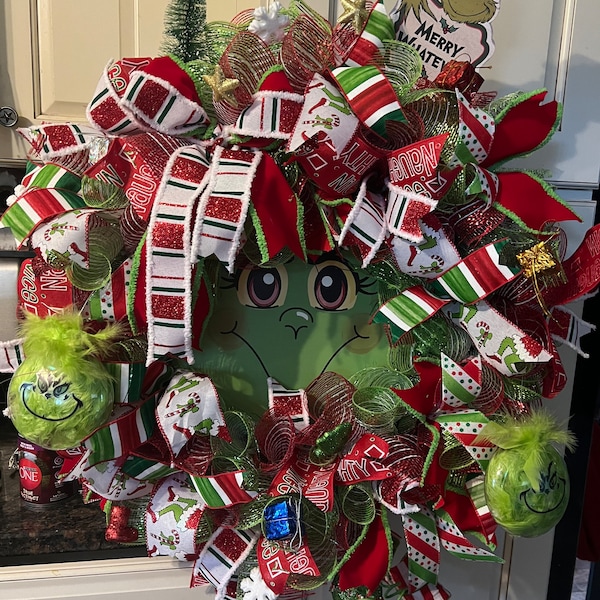 Green monster Christmas wreath! Grinch