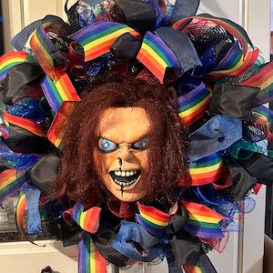 Horror themed “Chucky” wreath