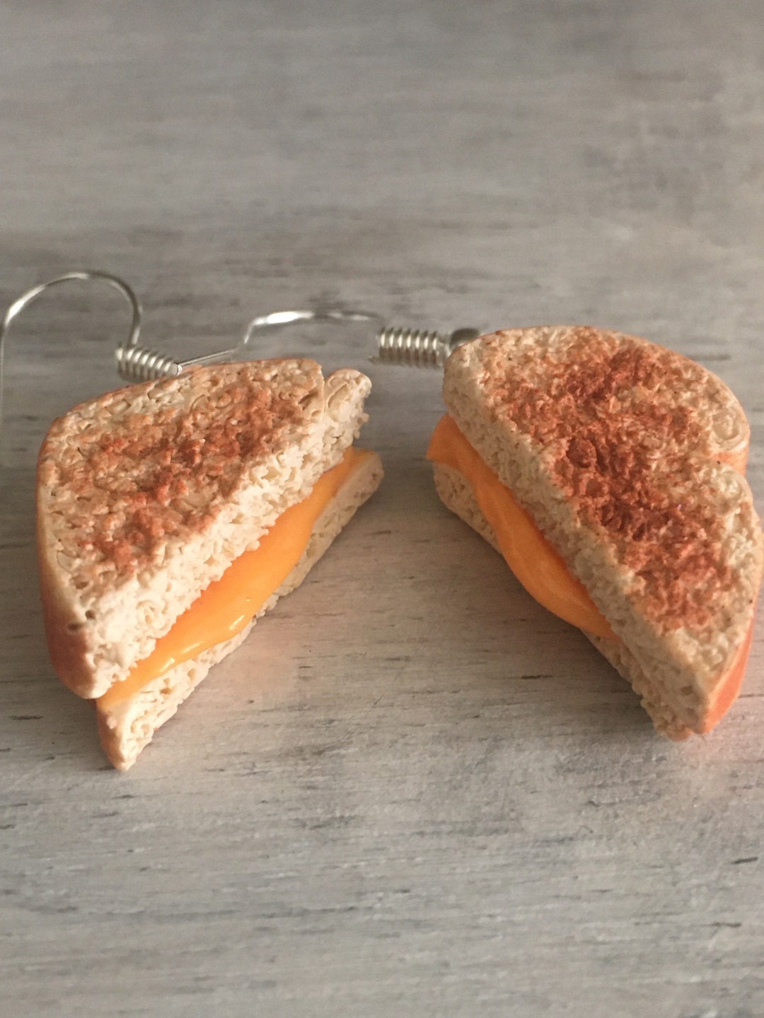 Grilled Cheese Sandwich Earrings Weird Unique Novelty Cute Whimsical