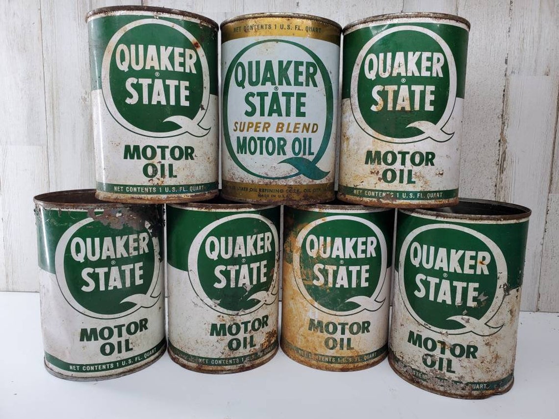Vintage Quaker State Oil Cans Etsy