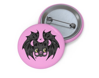 Fledermaus-Knopf / Fledermaus-Pin / Pastell-Gothic-Pin / Halloween-Button / gruseliger süßer Pin / gruseliger Button-Pin