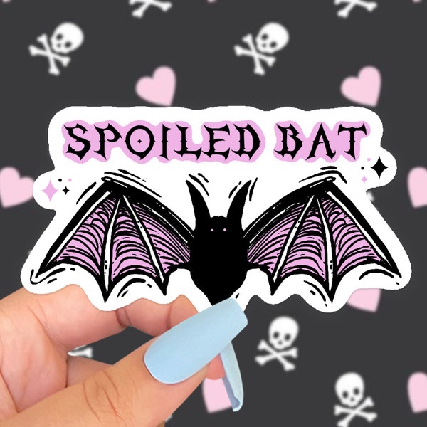 spoiled brat sticker / cute bat sticker / goth girl sticker