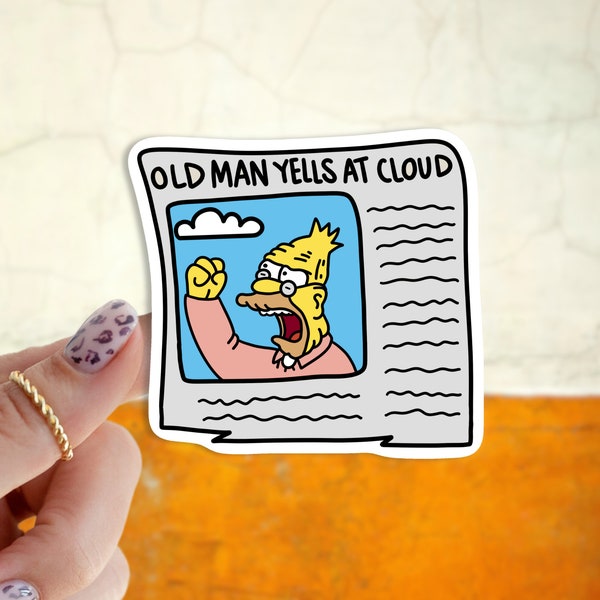 the simpsons sticker / old man yells at cloud sticker / meme stickers