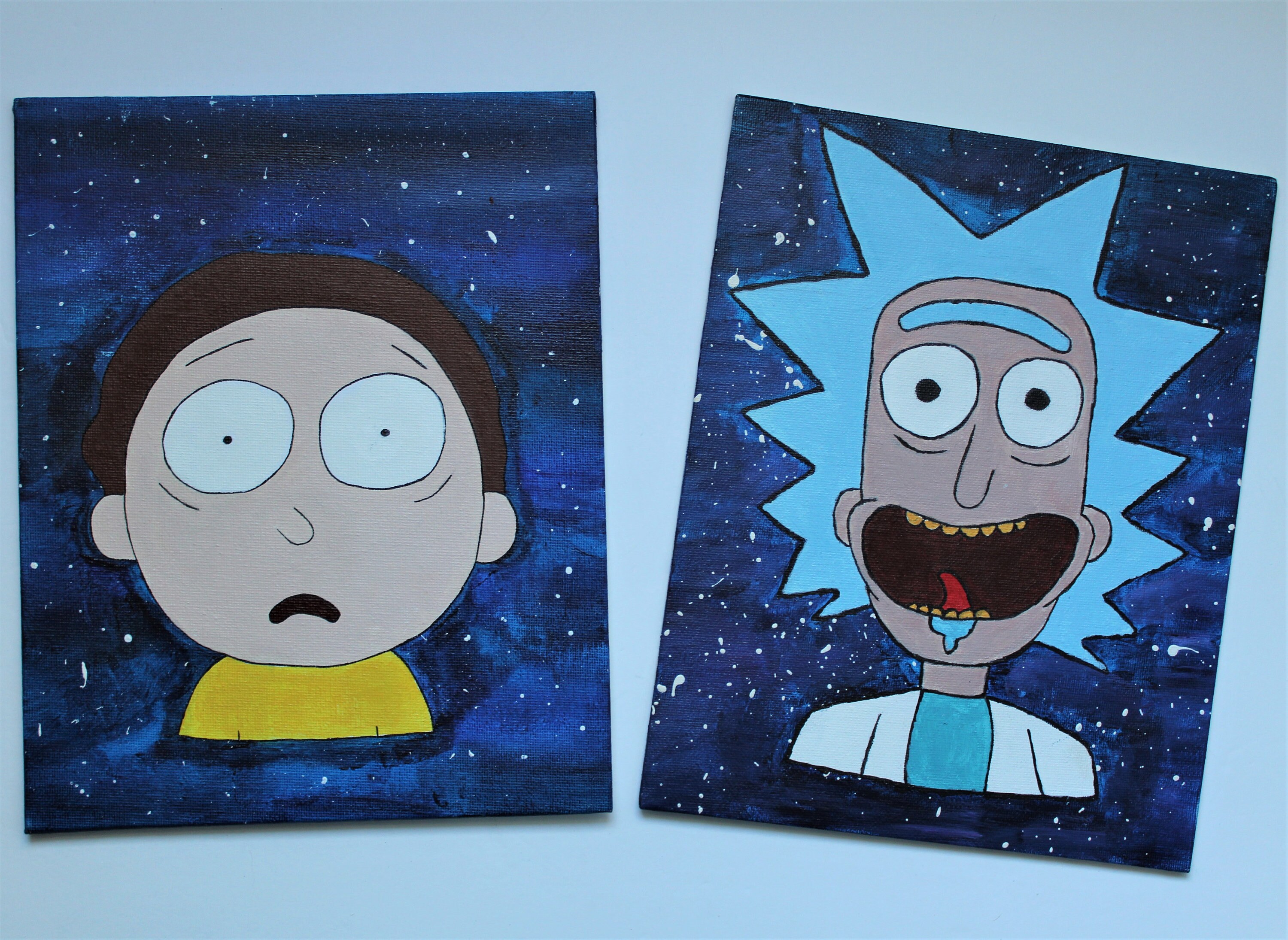 Картина рик и морти на холсте