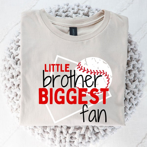 Little Brother Biggest Fan Baseball Shirt PNG DOWNLOAD ONLY