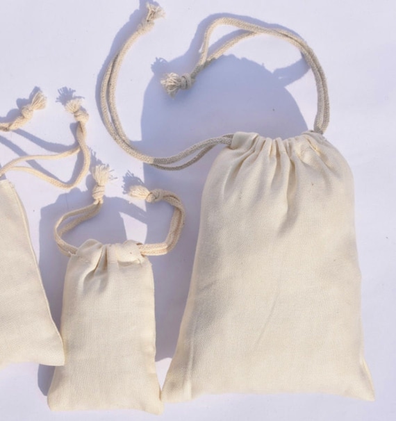 200 100 Global Listing Muslin Bags- 12x16 Inches Organic Cotton Double Drawstring Muslin Bags Free WorldWide Delivery. Pack of 50