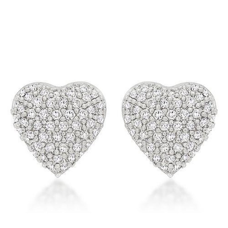 Special Pave Heart Earrings