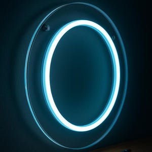 Soft Ambient Custom Neon Sign, Serene Subtle Personalized LED Light, Minimal Round Wall Art, Calming Diffused Home Decor