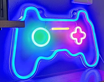 Gamer Raum Leuchtreklame, Gamepad Leuchtreklame, LED Leuchtschild