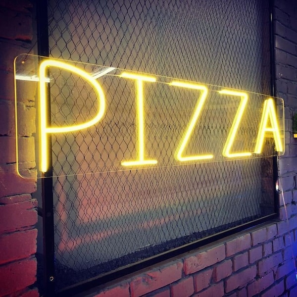 Pizza Neon Sign, Custom LED Light, Pizza Restaurant Decor, Neon Sign Art, Business LED Sign