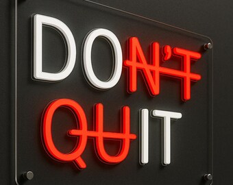 DON&#39;T QUIT neon sign, Home Gym LED Light, Motivation Neon Sign, Light Up Led Sign