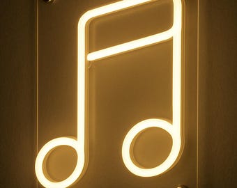 Musikalisches Warmes benutzerdefiniertes Neon-Zeichen, an der Wand befestigtes glattes personalisiertes LED-Licht, moderne leuchtende Wandkunst, minimalistisches elegantes Wohndekor