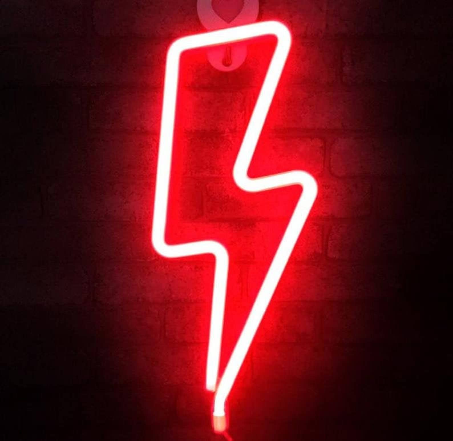 Lightning Bolt custom neon sign bedroom wedding signs custom Etsy