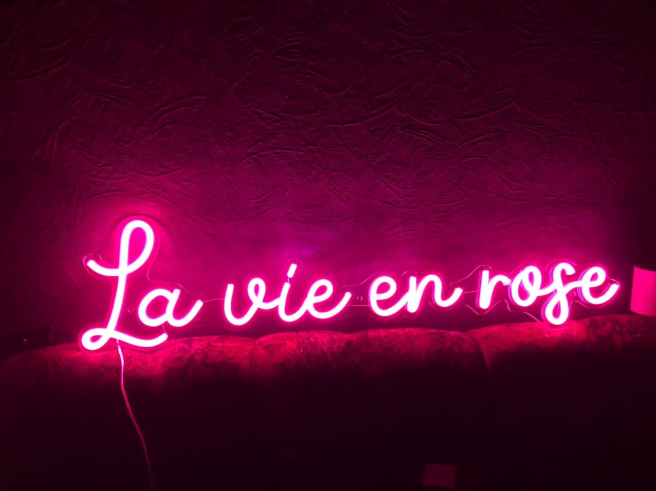 La vie en rose custom neon sign bedroom wedding signs