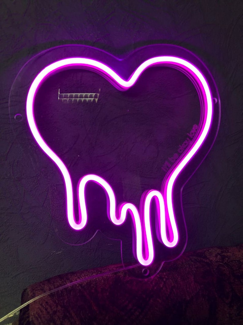XOXO Heart Neon Sign / Pink Neon Sign Bedroom / Custom Neon Etsy