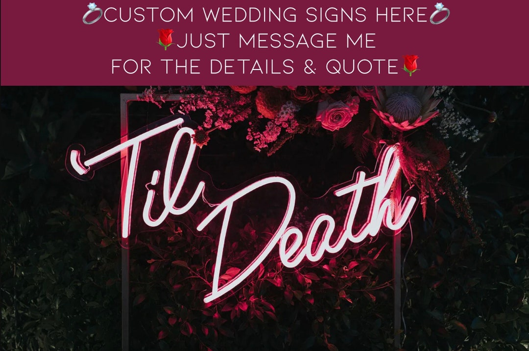 Til Death Neon Sign - Etsy Australia