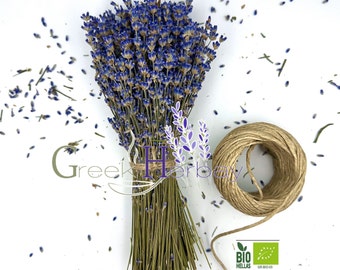 100% Greek Organic Dried Lavender Bunches 300 Stems Each- 25cm Natural Scent - Superior Quality {Certified Bio Product}