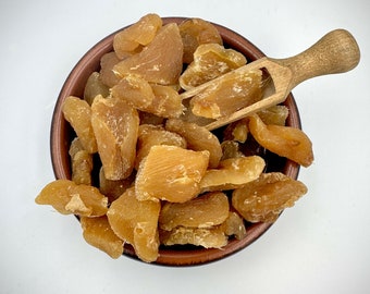 100% Greek Organic Dried Whole Crystallized Ginger- Zingiber Officinale - Superior Quality Dried Fruit- 2023 {FREE SUGAR-Certified Product}